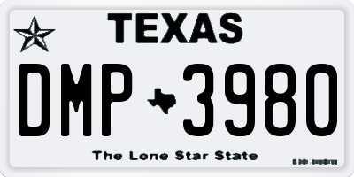 TX license plate DMP3980