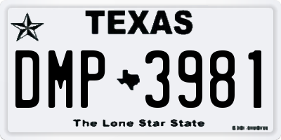 TX license plate DMP3981