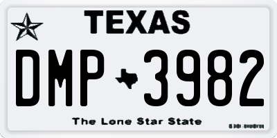 TX license plate DMP3982