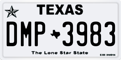 TX license plate DMP3983