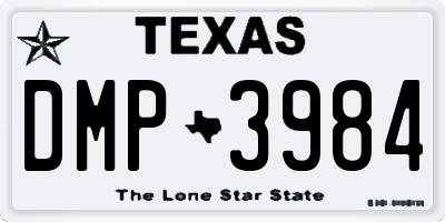 TX license plate DMP3984