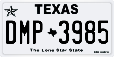TX license plate DMP3985