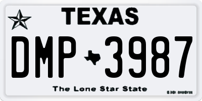 TX license plate DMP3987