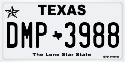 TX license plate DMP3988