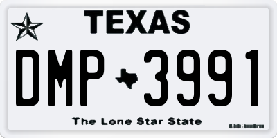 TX license plate DMP3991