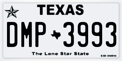 TX license plate DMP3993