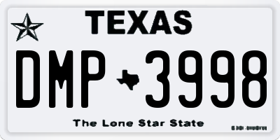 TX license plate DMP3998