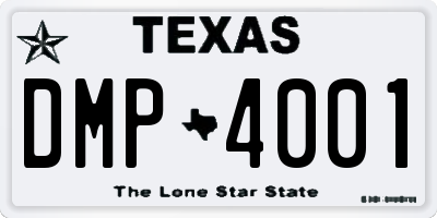 TX license plate DMP4001