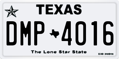 TX license plate DMP4016