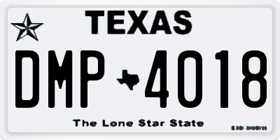 TX license plate DMP4018