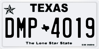 TX license plate DMP4019