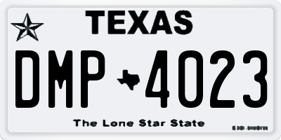 TX license plate DMP4023