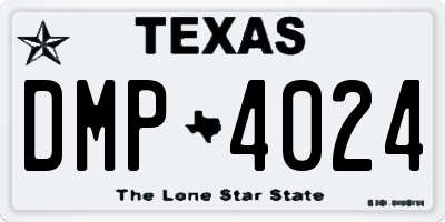 TX license plate DMP4024