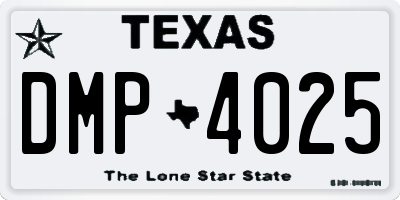 TX license plate DMP4025