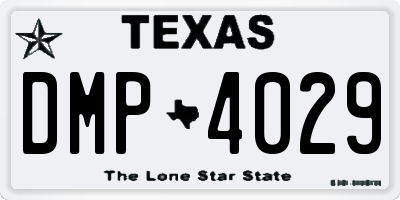 TX license plate DMP4029