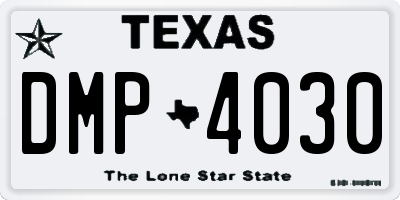 TX license plate DMP4030