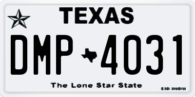 TX license plate DMP4031