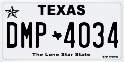 TX license plate DMP4034
