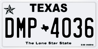 TX license plate DMP4036