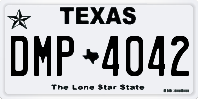 TX license plate DMP4042