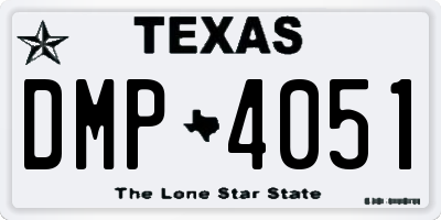 TX license plate DMP4051