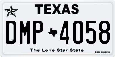 TX license plate DMP4058