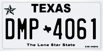 TX license plate DMP4061