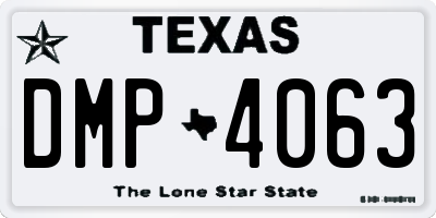 TX license plate DMP4063