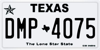 TX license plate DMP4075