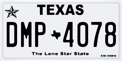 TX license plate DMP4078
