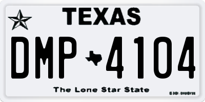 TX license plate DMP4104