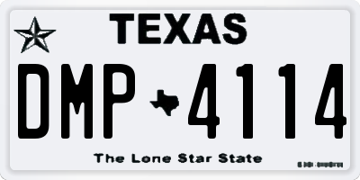 TX license plate DMP4114