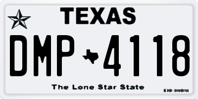 TX license plate DMP4118