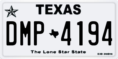 TX license plate DMP4194