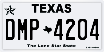 TX license plate DMP4204