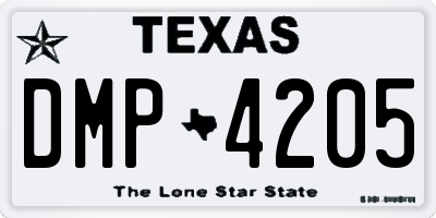 TX license plate DMP4205