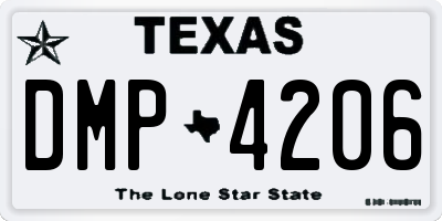 TX license plate DMP4206