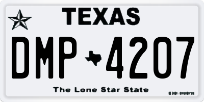 TX license plate DMP4207