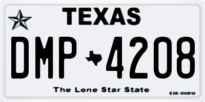 TX license plate DMP4208