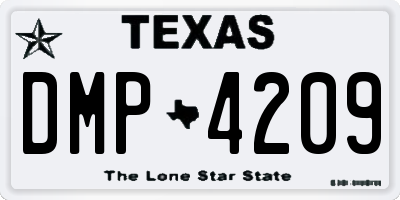 TX license plate DMP4209