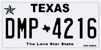 TX license plate DMP4216