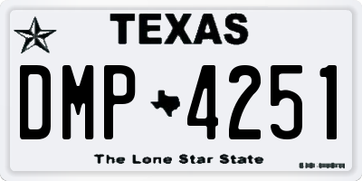 TX license plate DMP4251