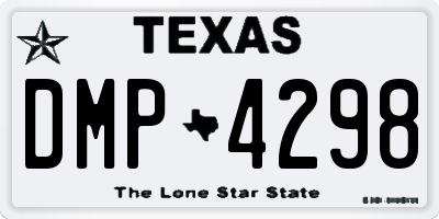TX license plate DMP4298