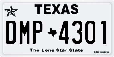 TX license plate DMP4301
