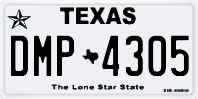 TX license plate DMP4305