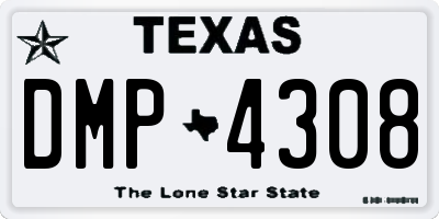TX license plate DMP4308
