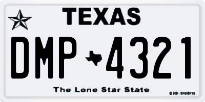 TX license plate DMP4321