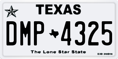 TX license plate DMP4325