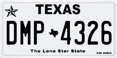 TX license plate DMP4326