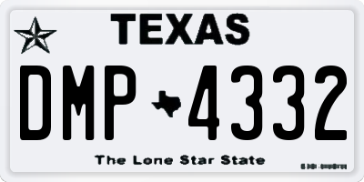 TX license plate DMP4332